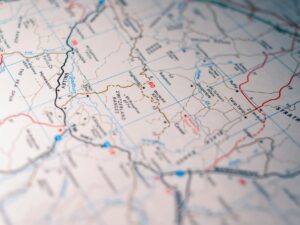 close up of a map